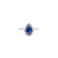 Anillo Zafiro Azul y Diamantes