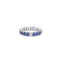 Anillo Diamate y Zafiros Azul