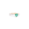Anillo Corazón Esmeralda y Diamantes