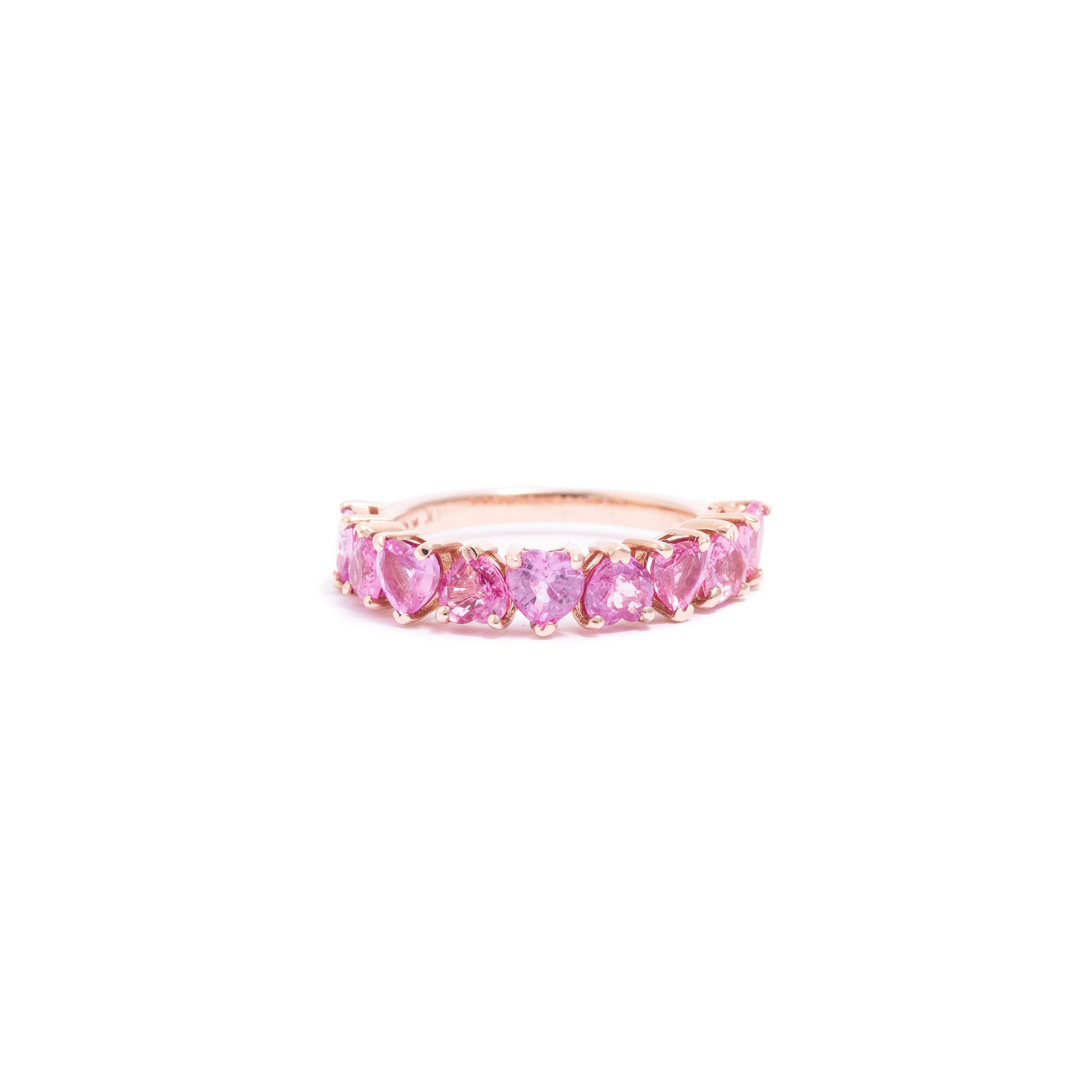 Anillo Corazón Zafiro Rosa
