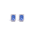 Aretes Diamantes y Zafiro Azul