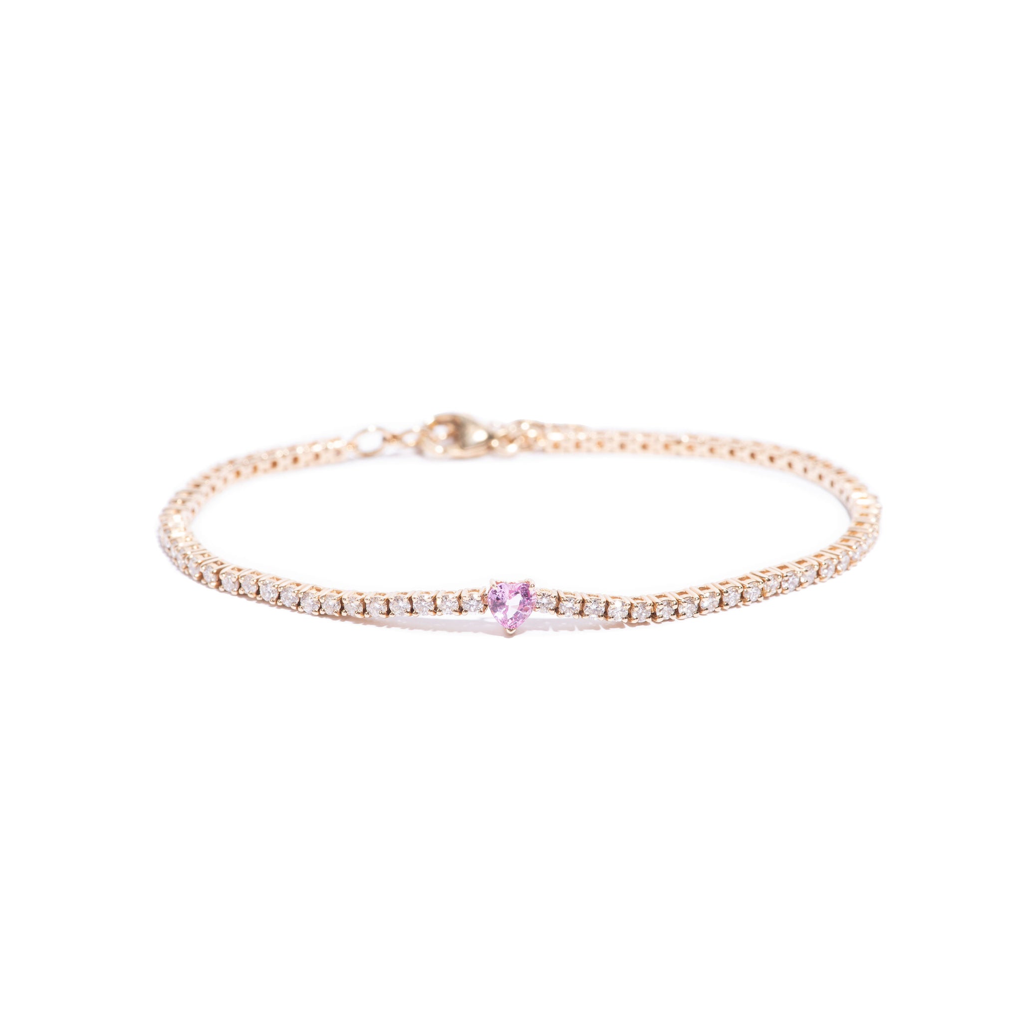 Pulsera Zafiro Rosa y Diamantes