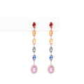 Aretes Zafiros Multicolor colgantes