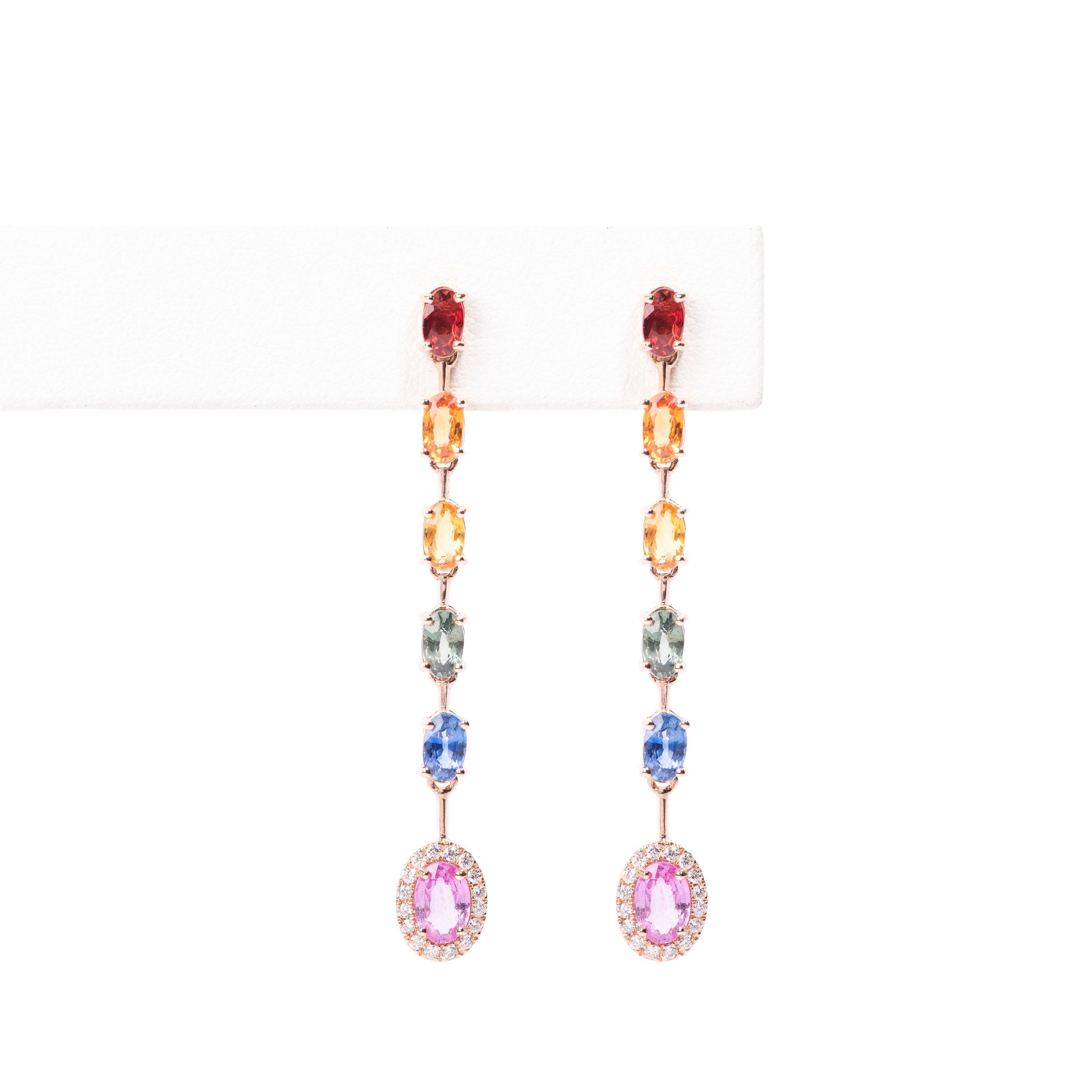 Aretes Zafiros Multicolor colgantes