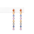 Aretes Zafiro Multicolor colgantes