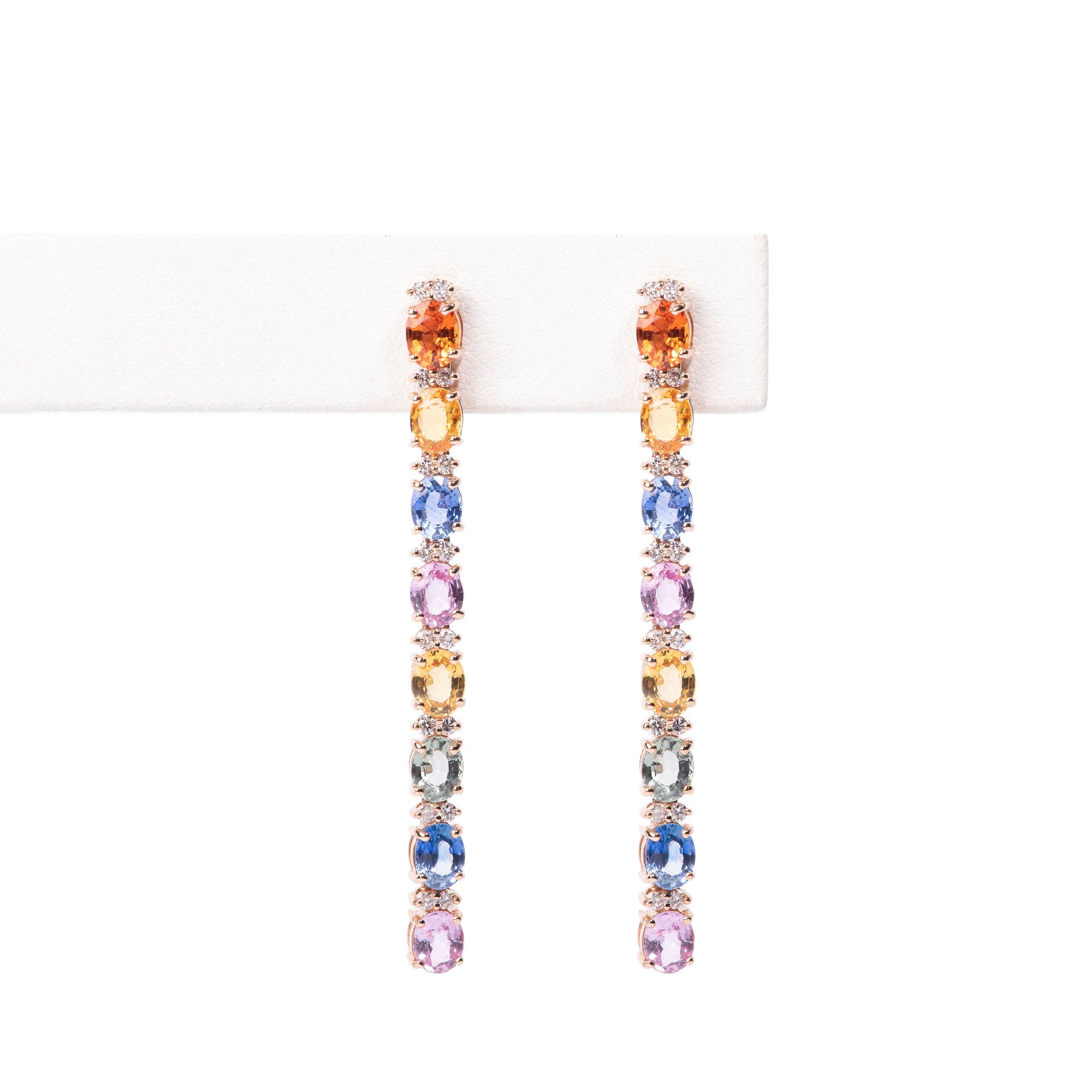 Aretes Zafiro Multicolor colgantes