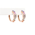 Aretes Diamante y Zafiros Multicolor