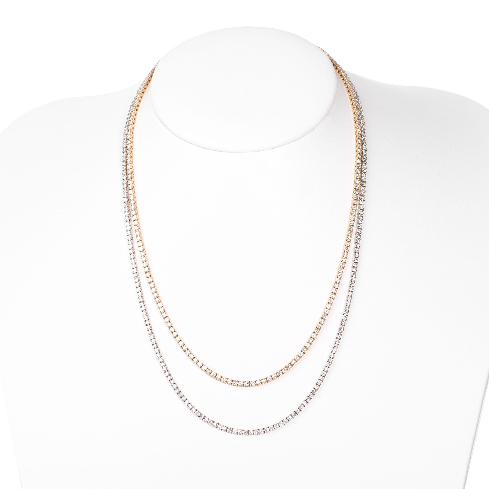 Collar Diamantes Oro Amarillo y Blanco