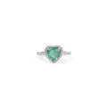 Anillo Esmeralda Corazón con Diamantes
