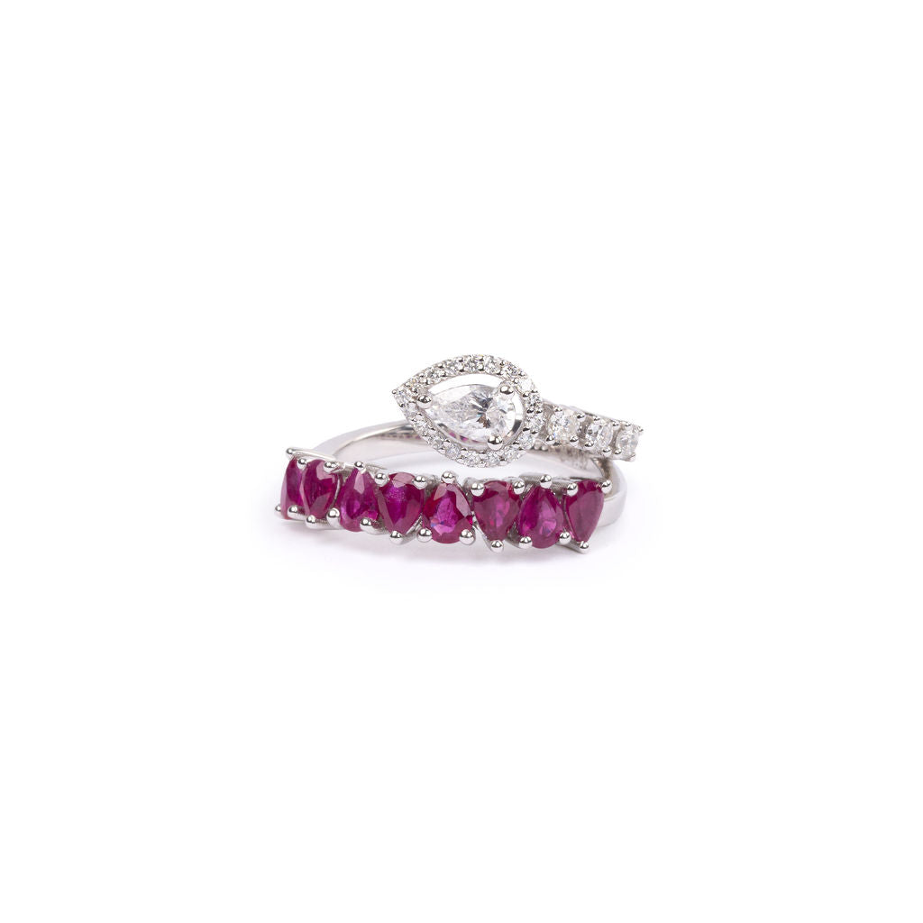 Anillo Rubis y Diamantes