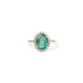 Anillo Esmeralda Ovalada y Diamantes