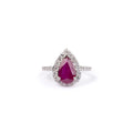 Anillo Rubi Gota con Halo Diamantes*