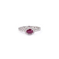 Anillo Rubi Ovalado y Diamantes