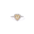 Anillo Diamantes Corazón Amarillo y Blanco*