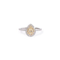 Anillo Gota Diamantes Amarillo y Blanco*