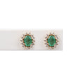 Aretes Esmeralda Ovalado con Diamantes