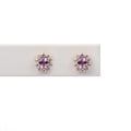 Aretes Zafiro Rosa y Diamantes