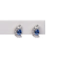 Aretes Zafiro Azul Gota y Diamantes