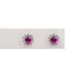 Aretes Rubi Ovalado y Diamantes