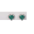 Aretes Esmeralda Corazón con Diamantes