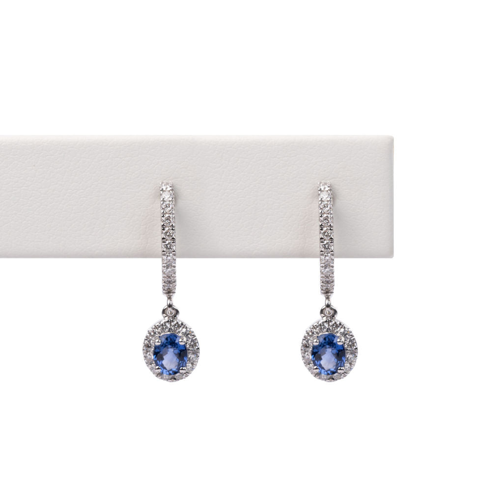 Aretes Zafiro y Diamantes