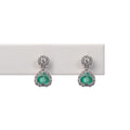 Aretes Esmeralda y Diamantes Corazón Invertido