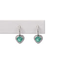 Aretes Esmeralda y Diamantes Corazón