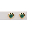 Aretes Esmeralda Corazón con Bisel