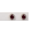 Aretes Rubi y Diamantes Ovalado