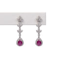 Aretes Rubi y Diamantes Gota