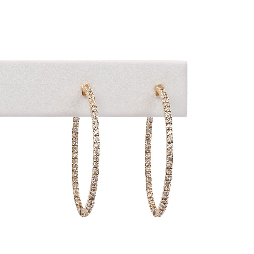 Aretes Diamantes Arracadas 1.25"