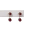 Aretes Rubi y Diamantes Gota