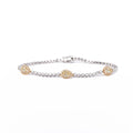 Brazalete Diamantes Blanco y Amarillo corte Pera