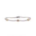 Brazalete Diamantes Blanco y Amarillo Corte Esmeralda