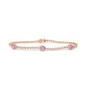 Brazalete Zafiro Rosa y Diamantes Ovalado