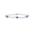 Brazalete Zafiro Azul y Diamantes Ovalado