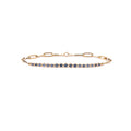 Pulsera Zafiro Azul y Cadena Paperclip