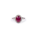 Anillo Rubi Ovalado con Halo Diamantes*