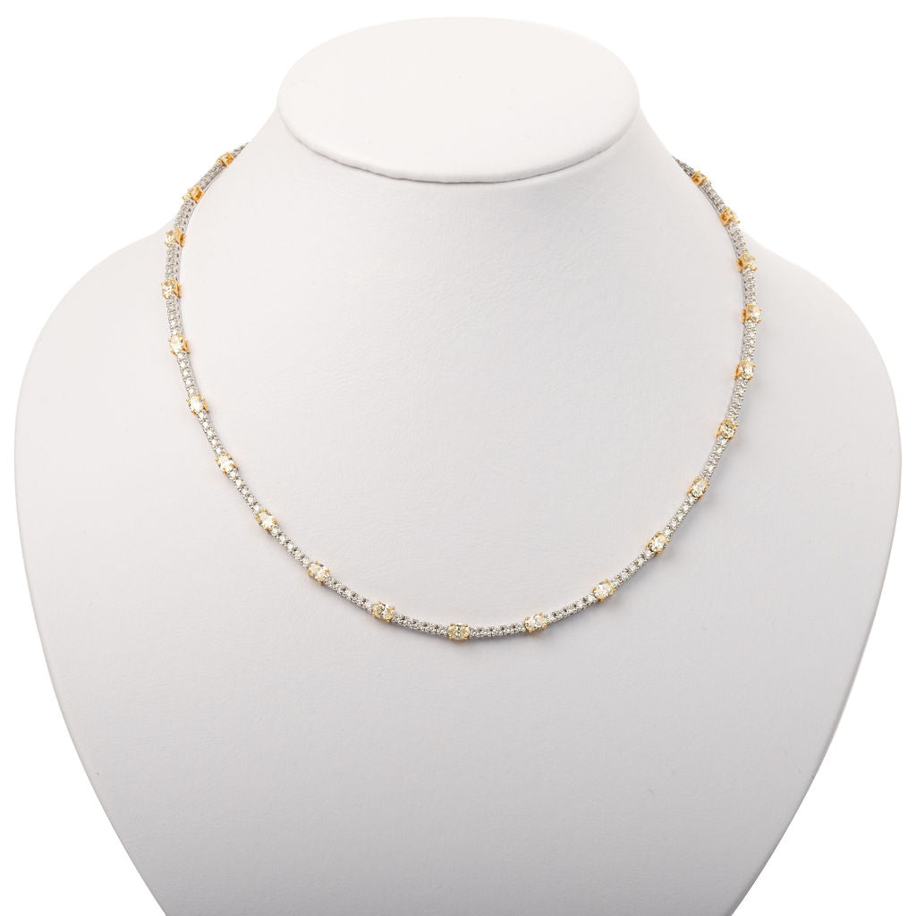 Collar Diamantes Blanco y Amarillo