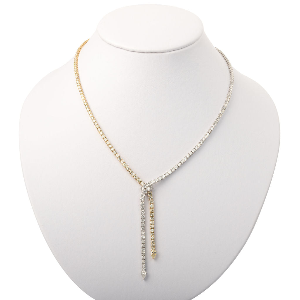 Collar Diamantes Blanco y Amarillo 11 ct