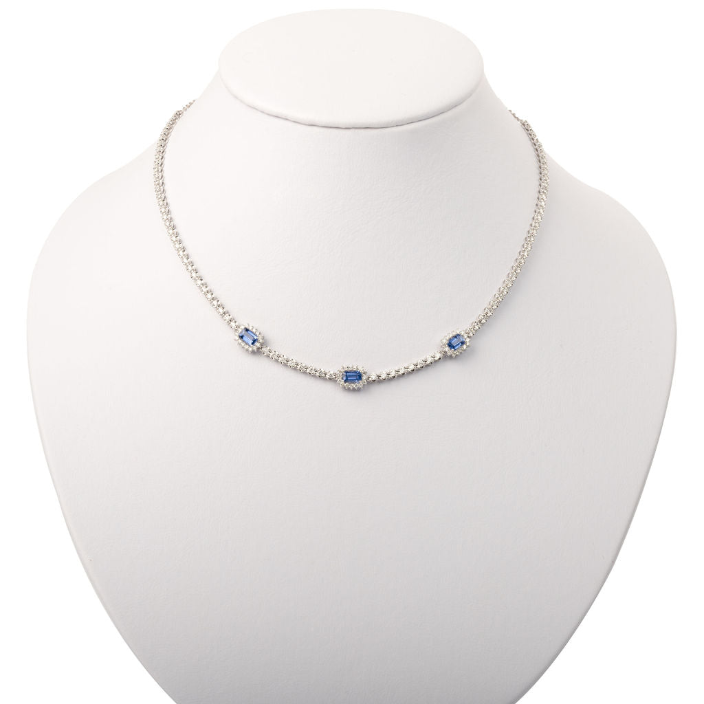 Collar Diamantes y Zafiro